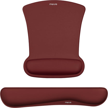 MOSISO Wrist Rest Support for Mouse Pad & Keyboard Set, Ergonomic Mousepad Non-Slip Base Home/Office Pain Relief & Easy Typing Cushion with Neoprene Cloth & Raised Memory Foam