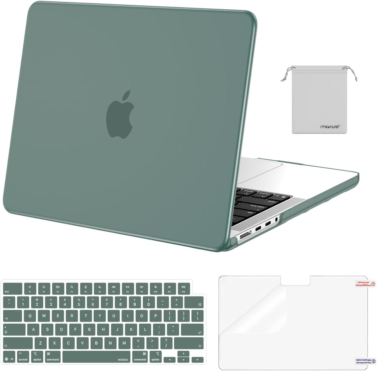 MOSISO 4in1 MultiColor Hard Shell Case Compatible with MacBook Pro 16 Inch M5-M1 Protective Laptop Cover With Keyboard Cover Screen Film Storage Pouch