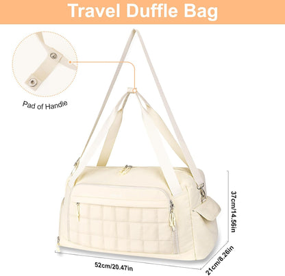 MOSISO Women Gym Duffle Weekender Overnight Bag, Quilted Design with Shoe‑Compartment & Built‑In Trolley Sleeve