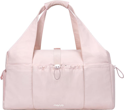 MOSISO Women Gym Duffle Weekender Overnight Bag,Separate‑Shoe‑Compartment,Inner‑Water‑Resistant‑Pocket & Built‑In Trolley‑Sleeve