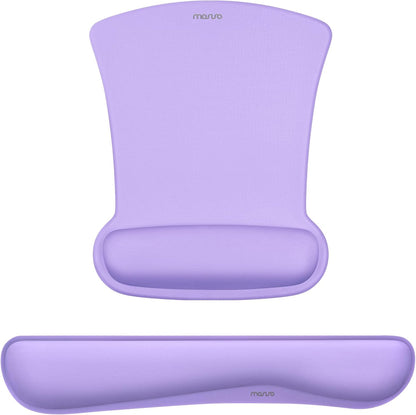 MOSISO Wrist Rest Support for Mouse Pad & Keyboard Set, Ergonomic Mousepad Non-Slip Base Home/Office Pain Relief & Easy Typing Cushion with Neoprene Cloth & Raised Memory Foam