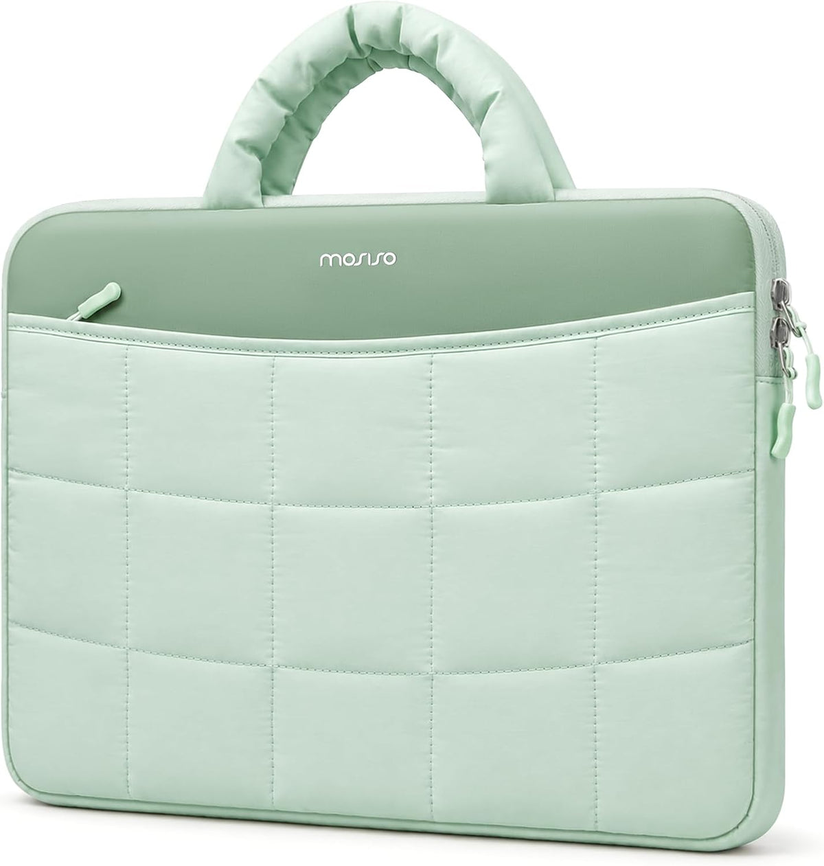 MOSISO Puffy 360 Protective Laptop Sleeve,13.3-16 Inch Fit,Curved Organizer Pocket,Top Handle & Rear Trolley Strap