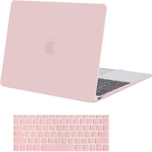 MOSISO Compatible with MacBook 12 inch Case with Retina Display (Model: A1534, Release 2017 2016 2015), Plastic Hard Shell Case & Keyboard Cover Skin, Rose Quartz