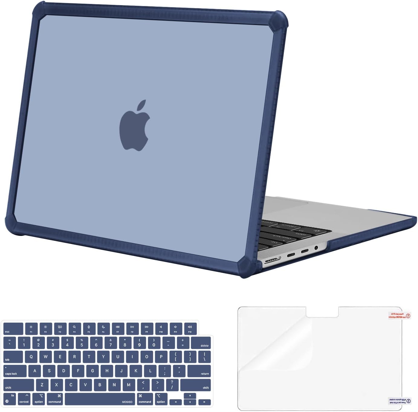 MOSISO Compatible with MacBook Pro 14 inch Case 2025-2021 M4 M3 M2 M1 A3112 A3185 A3401 A2918 A2992 A2779 A2442, Anti-Cracking Heavy Duty TPU Bumper Hard Case&Keyboard Skin&Screen Film, Pink