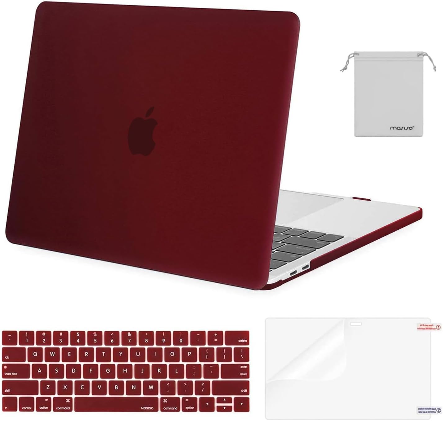 MOSISO Compatible with MacBook Pro 13 inch Case M2 2026 2025 2024 2023 2022-2016 A2338 M1 A2251 A2289 A2159 A1989 A1708 A1706,Plastic Hard Shell&Keyboard Cover&Screen Film&Storage Bag, Black