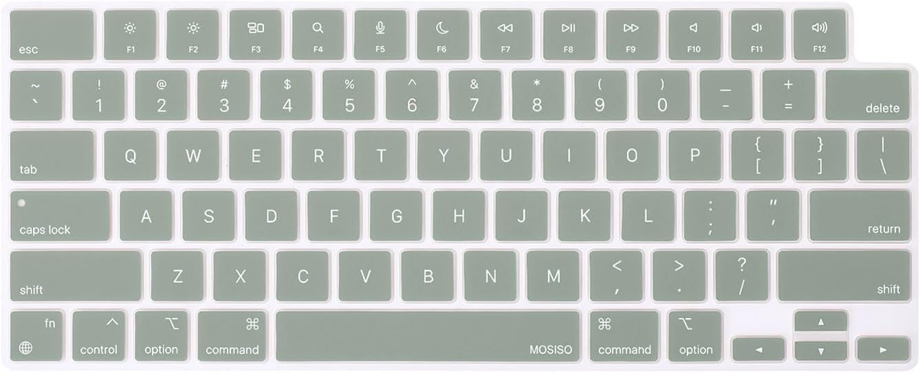 MOSISO Keyboard Cover Skin Compatible with MacBook Air 15 inch M3 A3114 M2 A2941/Air 13.6 A3113 A2681/Pro 14/16 M4 M3 M2 M1
