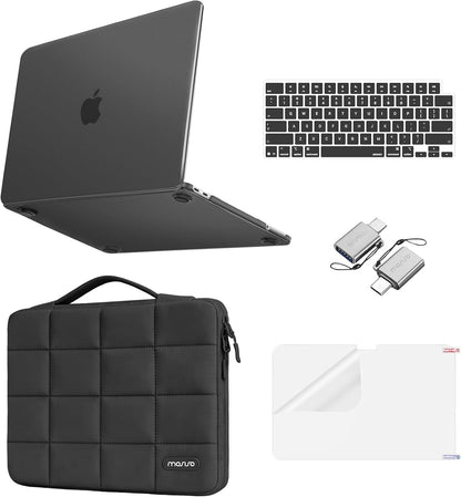 MOSISO Compatible with MacBook Neo Case 13 inch 2026 Release A3404, Seamlessly Closes Scratches & Fingerprints Resistant Hard Shell&Sixteen Grid Puffy Bag&Keyboard Skin&Type C&ScreenFilm