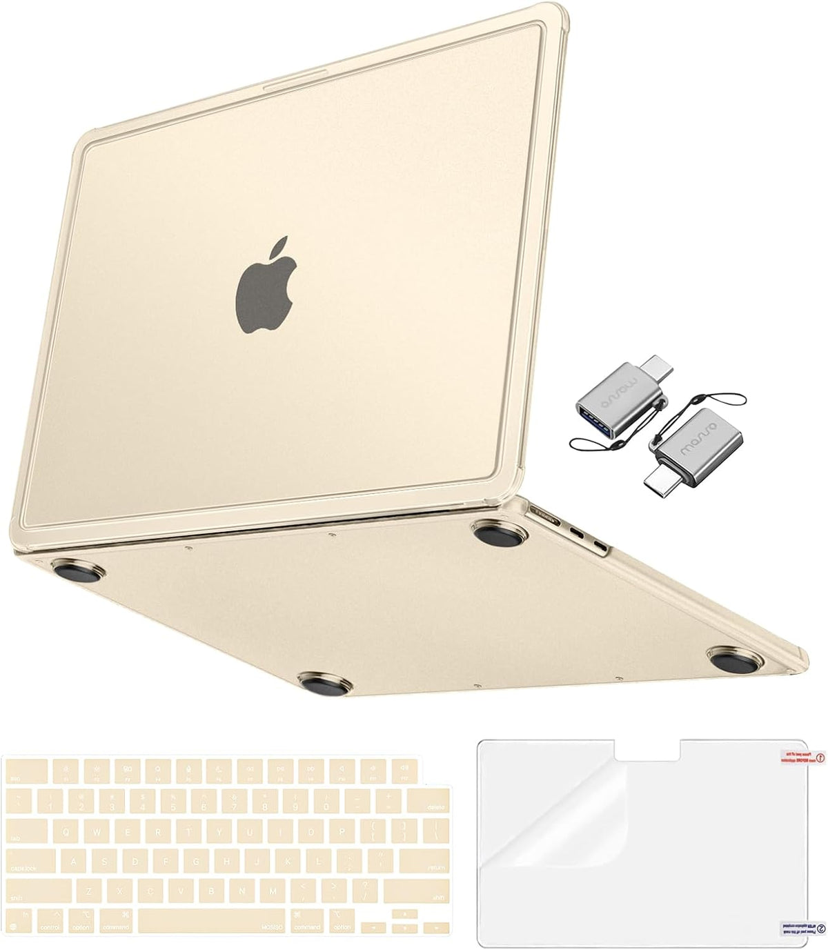 MOSISO 4-in-1 Hard Shell Case for MacBook Air 13 & 13.6 Inch M5 M4 M3 M2 (2026-2022) — A3449/A3240/A3113/A2681, Matte Anti-Fingerprint Kit