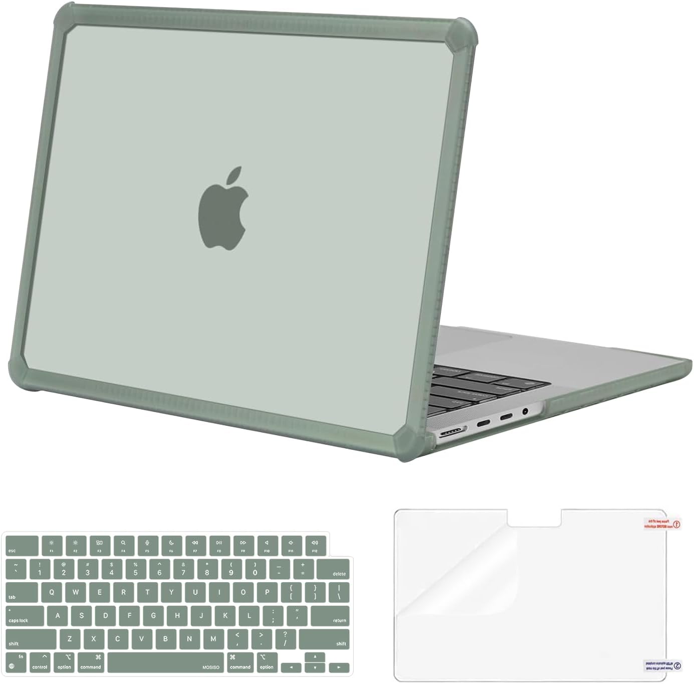 MOSISO Compatible with MacBook Pro 14 inch Case 2025-2021 M4 M3 M2 M1 A3112 A3185 A3401 A2918 A2992 A2779 A2442, Anti-Cracking Heavy Duty TPU Bumper Hard Case&Keyboard Skin&Screen Film, Pink