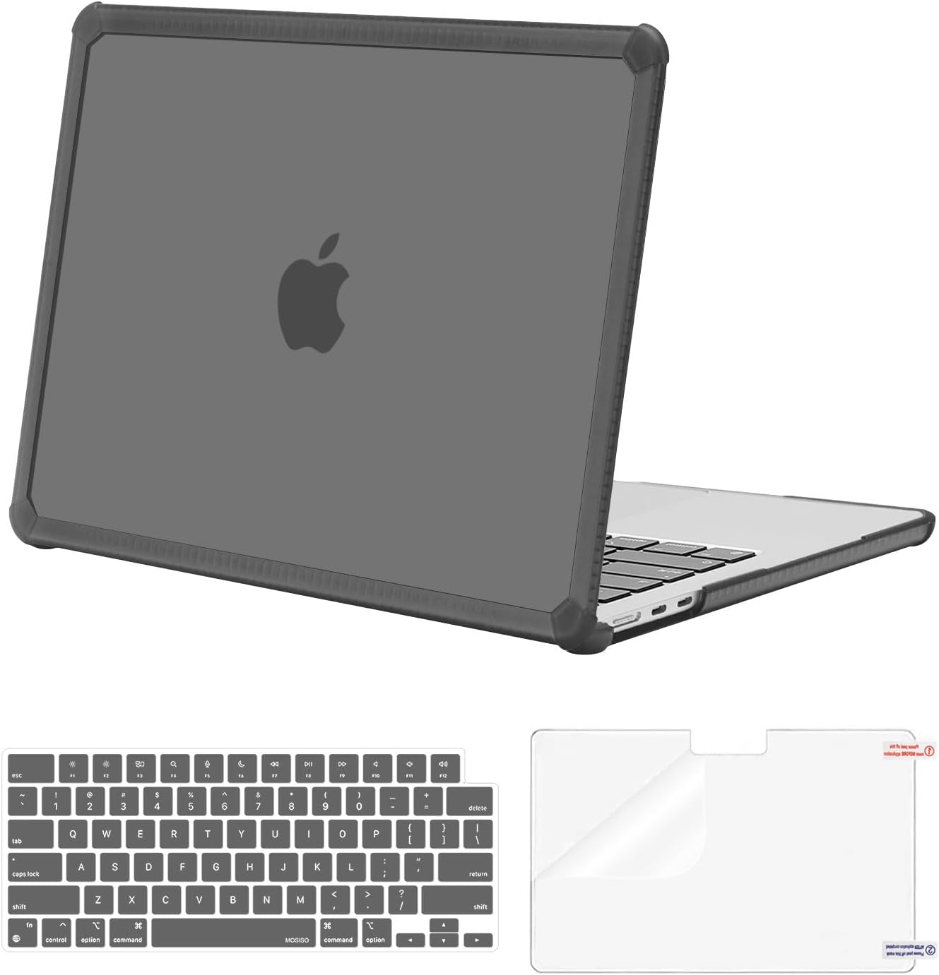 MOSISO Compatible with MacBook Air 13 inch Case M5 2026 M4 2025 M3 M2 2024-2022 A3449 A3240 A3113 A2681,3 in 1 Kit Crack-Resistant Heavy Duty Protective Plastic Hard Case with TPU Bumper, Pink