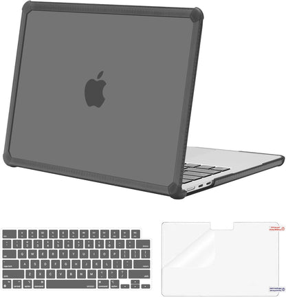 MOSISO Hard Case Compatible with MacBook Air 13 M2-M5 2022-2026, 3 in 1 Heavy Duty Crack Resistant Protective Cover with TPU Bumper