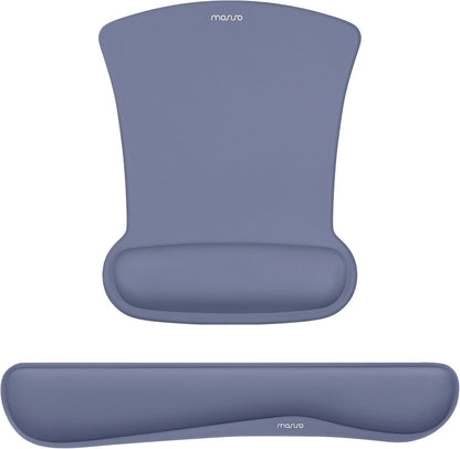 MOSISO Wrist Rest Support for Mouse Pad & Keyboard Set, Ergonomic Mousepad Non-Slip Base Home/Office Pain Relief & Easy Typing Cushion with Neoprene Cloth & Raised Memory Foam