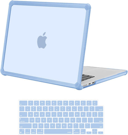 MOSISO Shock-Absorbing Hard Case Compatible with MacBook Air 15 inch M5-M2 2026-2023 A3448 A3241 A3114 A2941,Anti-Cracking Heavy Duty Hard Shell with TPU Bumper&Keyboard Cover