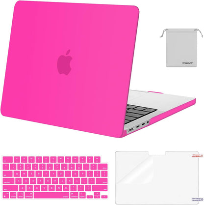 MOSISO Compatible with MacBook Pro 14 inch Case M5 2026 M4 2025 M3 M2 M1 2024-2021 A3427 A3426 A3434 A3112 A3185 A3401 A2918 A2992 A2779 A2442,Hard Case&Keyboard Skin&ScreenFilm&Pouch, Rose Quartz