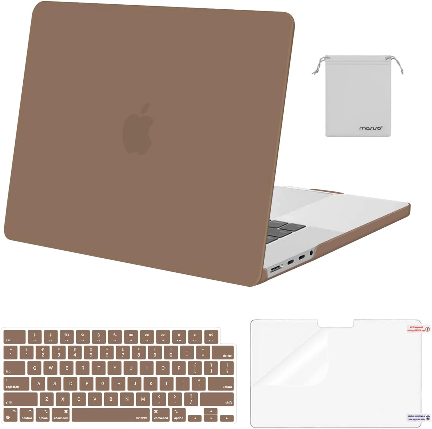MOSISO Compatible with MacBook Pro 16 inch Case M5 2026 M4 2025 M3 M2 M1 2024-2021 A3429 A3428 A3403 A3186 A2991 A2780 A2485, Protective Hard Shell&Keyboard Cover&Screen Film&Pouch