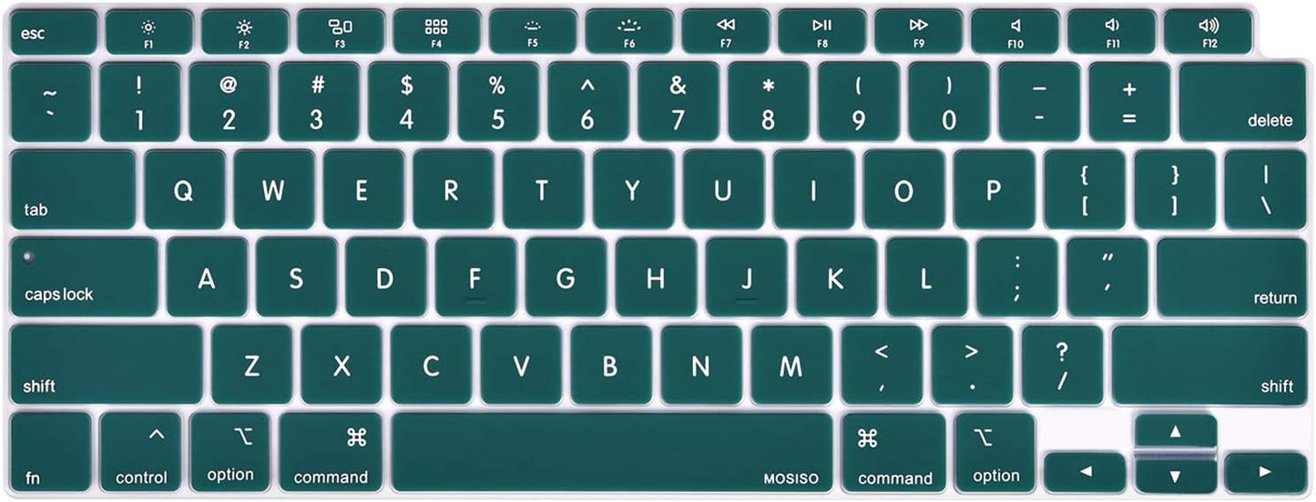 MOSISO Keyboard Cover Compatible with MacBook Air 13 inch 2022 2021 2020 Release A2337 M1 A2179 Retina Display with Touch ID Backlit Magic Keyboard, Waterproof Protective Silicone Skin, Black
