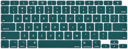 MOSISO Keyboard Cover Compatible with MacBook Air 13 inch 2022 2021 2020 Release A2337 M1 A2179 Retina Display with Touch ID Backlit Magic Keyboard, Waterproof Protective Silicone Skin, Black