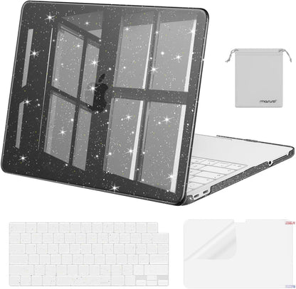 MOSISO Sparkly Glitter Case Compatible with MacBook Neo Case 13 inch 2026 | Model A3404 with A18 Pro Chip, Crack-Resistant Protective Hard Shell Case&Keyboard Cover&ScreenFilm&Pouch