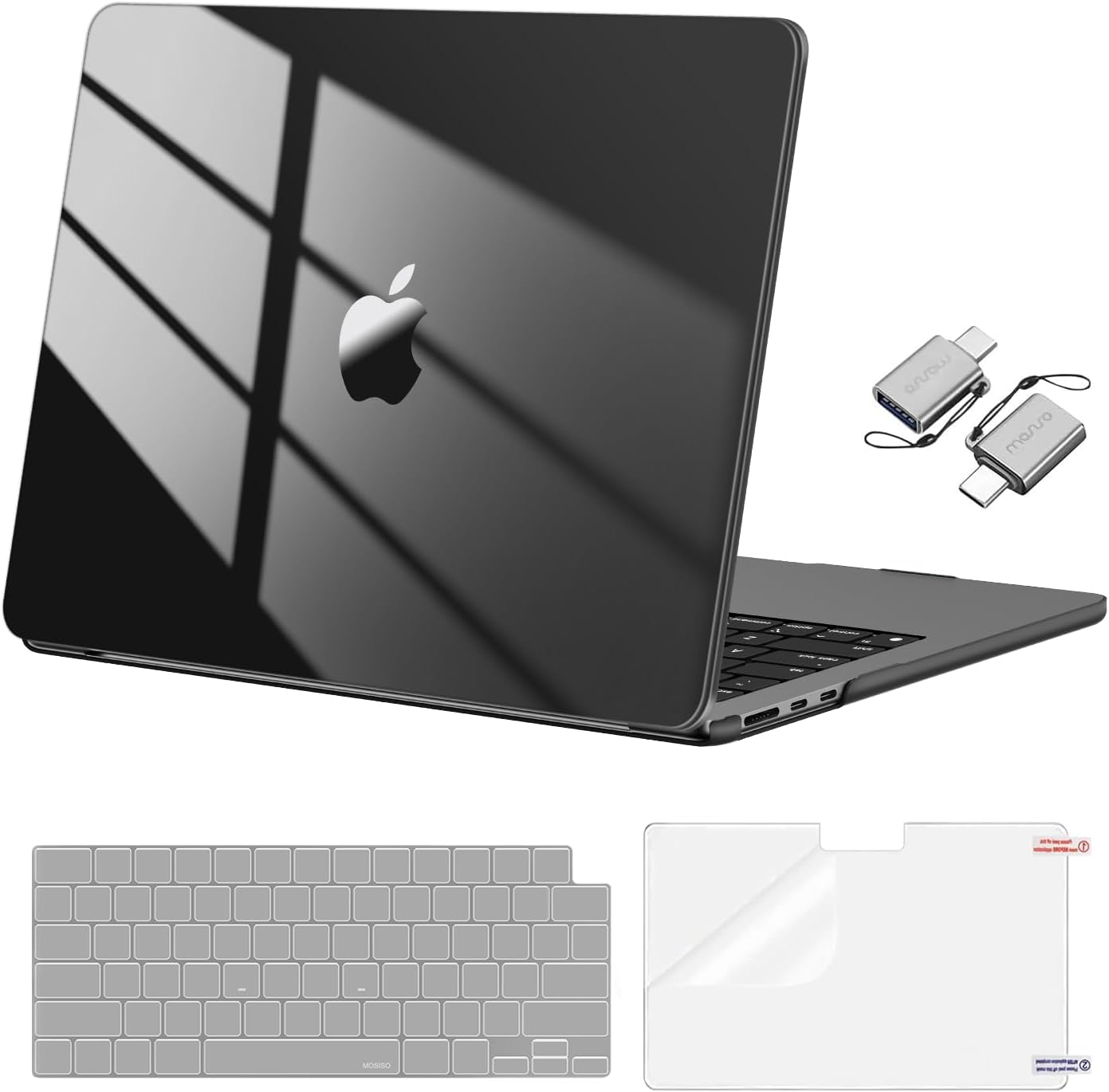 MOSISO Compatible with MacBook Air 13 inch Case 2026-2022 M4 A3240 M3 A3113 M2 A2681,Surpass Natural Beauty Hard Shell&Keyboard Cover&Screen Film&Type C for MacBook Air 13.6 inch Case