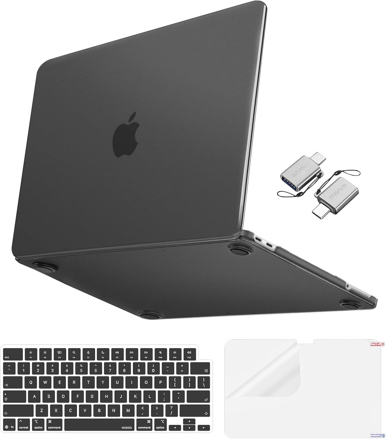 MOSISO Matte Finish Case Compatible with MacBook Neo 13 inch 2026 Release Model A3404, 4 in 1 Kit Ultra-Thin Exact-Fit Scratches & Fingerprints Resistant Protective Hard Shell Case Cover, Black Clear mysite