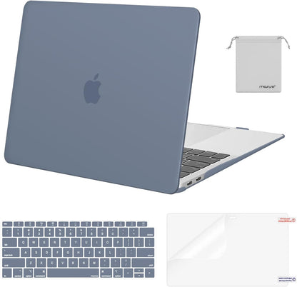 MOSISO Compatible with MacBook Air 13 inch Case M1 Chip 2021-2018 Release A2337 A2179 A1932, Plastic Hard Shell&Keyboard Cover&Screen Film&Storage Bag for MacBook Air 13.3 inch Case, Crystal Midnight