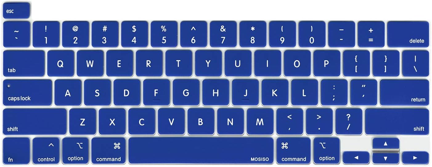MOSISO Keyboard Cover Compatible with MacBook Pro 13 inch M2 2023, 2022, 2021 2020 M1 A2338 A2289 A2251&Compatible with MacBook Pro 16 2020 2019 A2141 Touch ID,Protective Silicone Skin, Airy Blue