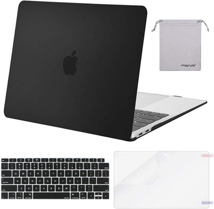 MOSISO Compatible with MacBook Air 13 inch Case M1 Chip 2021-2018 Release A2337 A2179 A1932, Plastic Hard Shell&Keyboard Cover&Screen Film&Storage Bag for MacBook Air 13.3 inch Case, Crystal Midnight