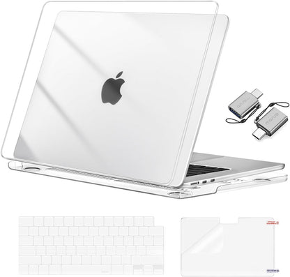 MOSISO Compatible with MacBook Air 15 inch Case M5-M2 2026-2023 A3448 A3241 A3114 A2941, Hard Shell&Keyboard Cover&Screen Film&Type C, Great for Study Travel Work