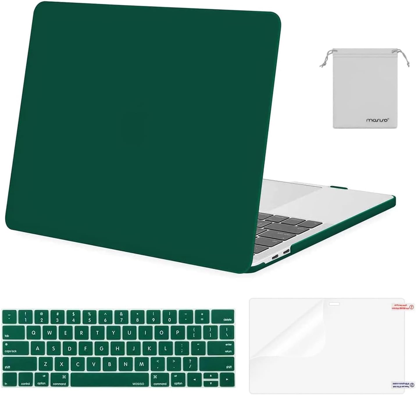 MOSISO Compatible with MacBook Pro 13 inch Case M2 2026 2025 2024 2023 2022-2016 A2338 M1 A2251 A2289 A2159 A1989 A1708 A1706,Plastic Hard Shell&Keyboard Cover&Screen Film&Storage Bag, Black