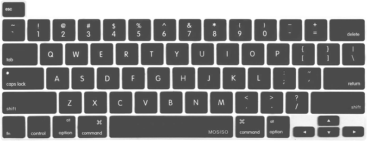MOSISO Keyboard Cover Compatible with MacBook Pro 13 inch M2 2023, 2022, 2021 2020 M1 A2338 A2289 A2251&Compatible with MacBook Pro 16 2020 2019 A2141 Touch ID,Protective Silicone Skin, Airy Blue