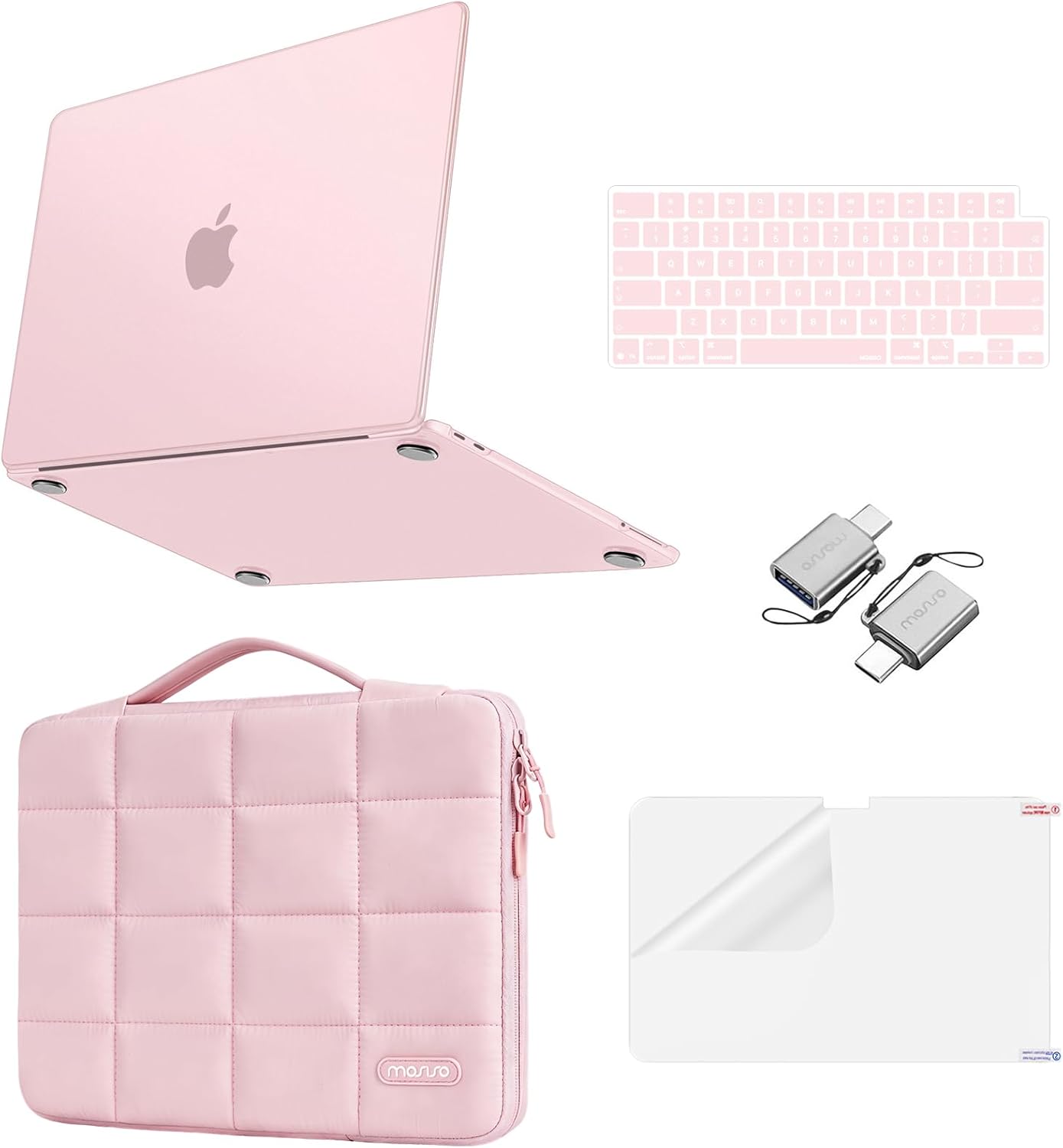 MOSISO Compatible with MacBook Neo Case 13 inch 2026 Release A3404, Seamlessly Closes Scratches & Fingerprints Resistant Hard Shell&Sixteen Grid Puffy Bag&Keyboard Skin&Type C&ScreenFilm