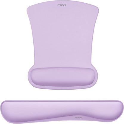 MOSISO Wrist Rest Support for Mouse Pad & Keyboard Set, Ergonomic Mousepad Non-Slip Base Home/Office Pain Relief & Easy Typing Cushion with Neoprene Cloth & Raised Memory Foam