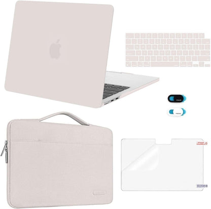 MOSISO Compatible with MacBook Air 13 inch Case M5 2026 M4 2025 M3 M2 2024-2022 A3449 A3240 A3113 A2681,Hard Shell&Sleeve Bag&Keyboard Skin&Webcam Cover&ScreenFilm for MacBook Air 13.6