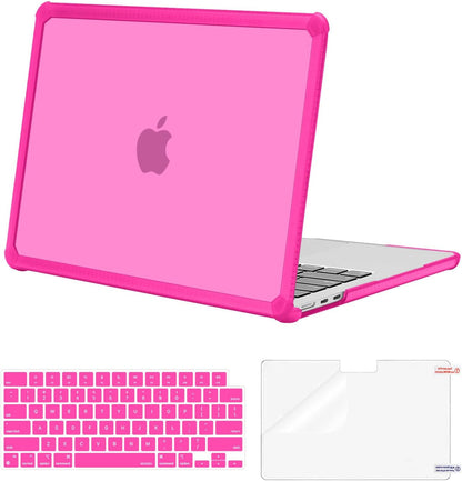 MOSISO Hard Case Compatible with MacBook Air 13 M2-M5 2022-2026, 3 in 1 Heavy Duty Crack Resistant Protective Cover with TPU Bumper