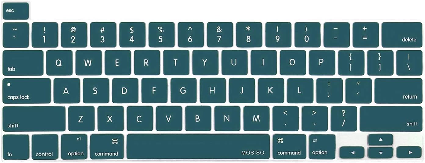 MOSISO Keyboard Cover Compatible with MacBook Pro 13 inch M2 2023, 2022, 2021 2020 M1 A2338 A2289 A2251&Compatible with MacBook Pro 16 2020 2019 A2141 Touch ID,Protective Silicone Skin, Airy Blue