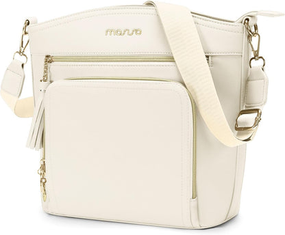 MOSISO Crossbody Bag, Purses for Women Crossbody | Multi Pockets Handbag Shoulder Bag with Card Holder Wallet & Tassel