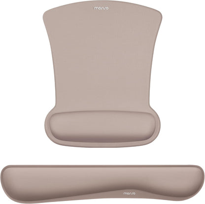 MOSISO Light‑Purple Ergonomic Memory‑Foam Keyboard & Mouse Wrist Rest Set, Non‑Slip Wrist Support Pads for Office Gaming Home Workspace