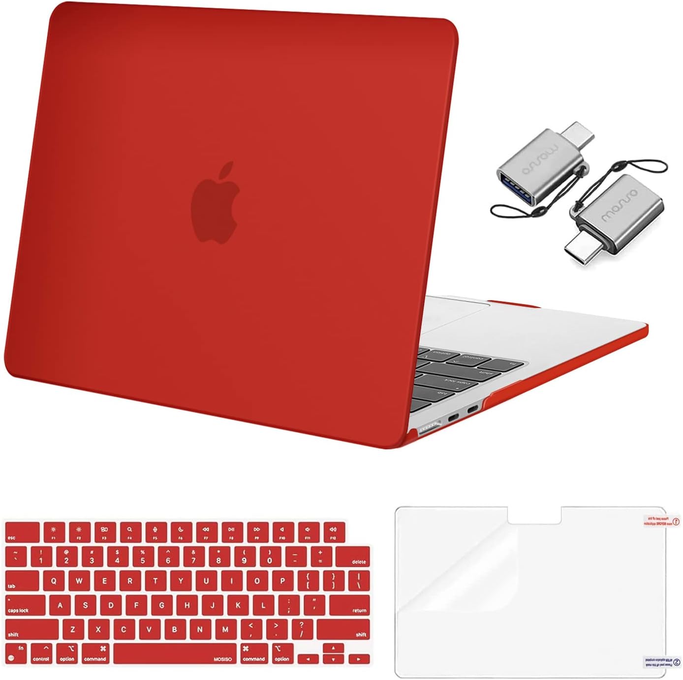 MOSISO Compatible with MacBook Air 13 inch Case M5 2026 M4 2025 M3 M2 2024-2022 A3449 A3240 A3113 A2681, Hard Shell&Keyboard Cover&Screen Film&Type C for MacBook Air 13.6 inch Case
