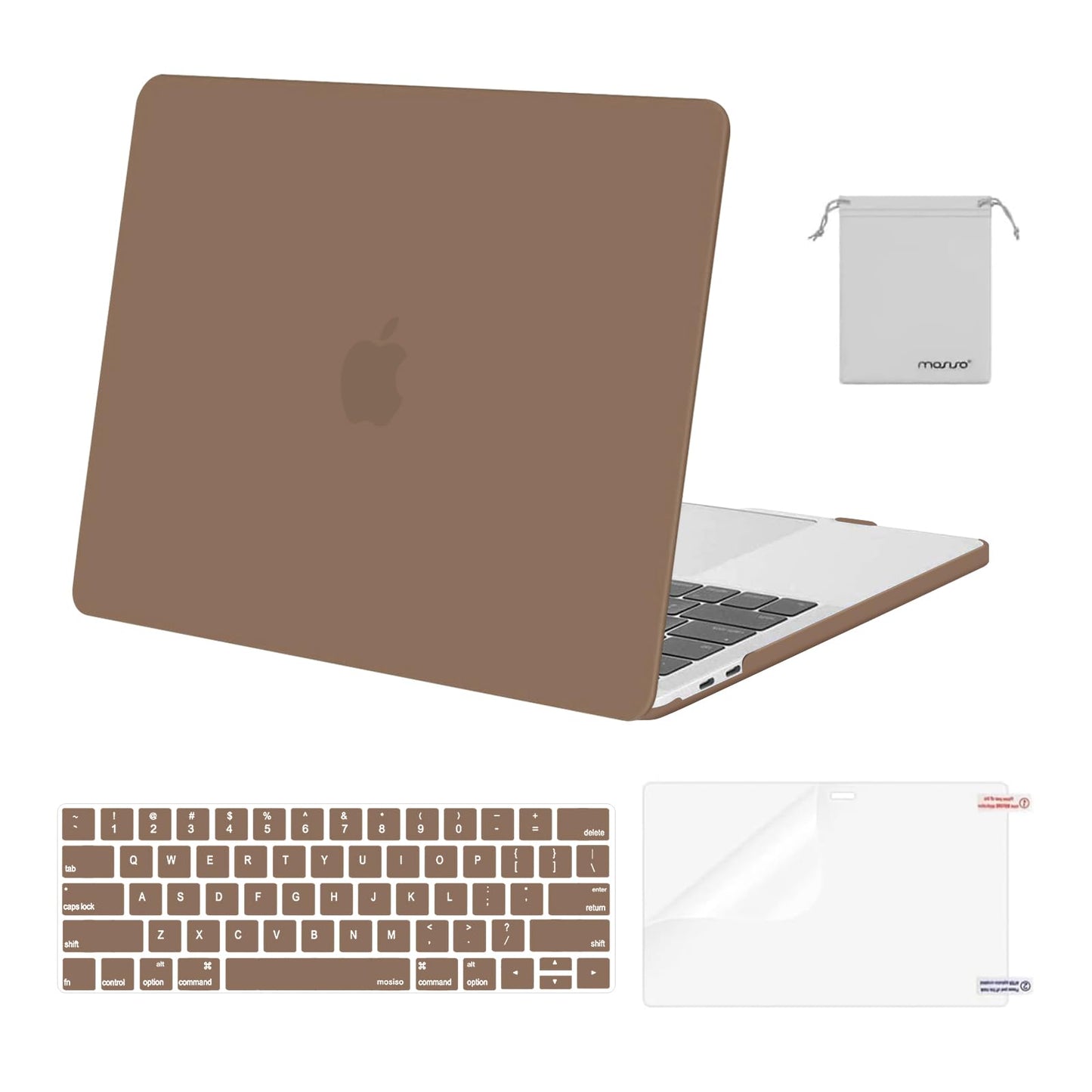 MOSISO Compatible with MacBook Pro 13 inch Case M2 2025, 2024, 2023, 2022-2016 A2338 M1 A2251 A2289 A2159 A1989 A1708 A1706, Plastic Hard Shell&Keyboard Cover&Screen Film&Storage Bag, Chalk Pink
