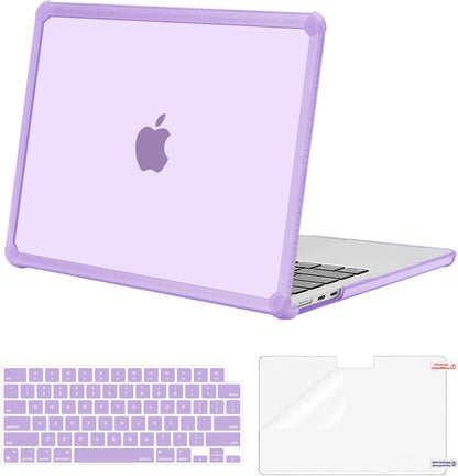 MOSISO Hard Case Compatible with MacBook Air 13 M2-M5 2022-2026, 3 in 1 Heavy Duty Crack Resistant Protective Cover with TPU Bumper