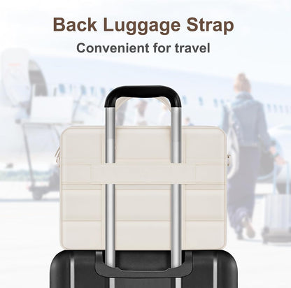 MOSISO 360‑Edge Reinforced Ultra‑Light Laptop Bag,15‑16‑Inch,Dual‑Pockets,Removable‑Strap & Rear Trolley‑Sleeve