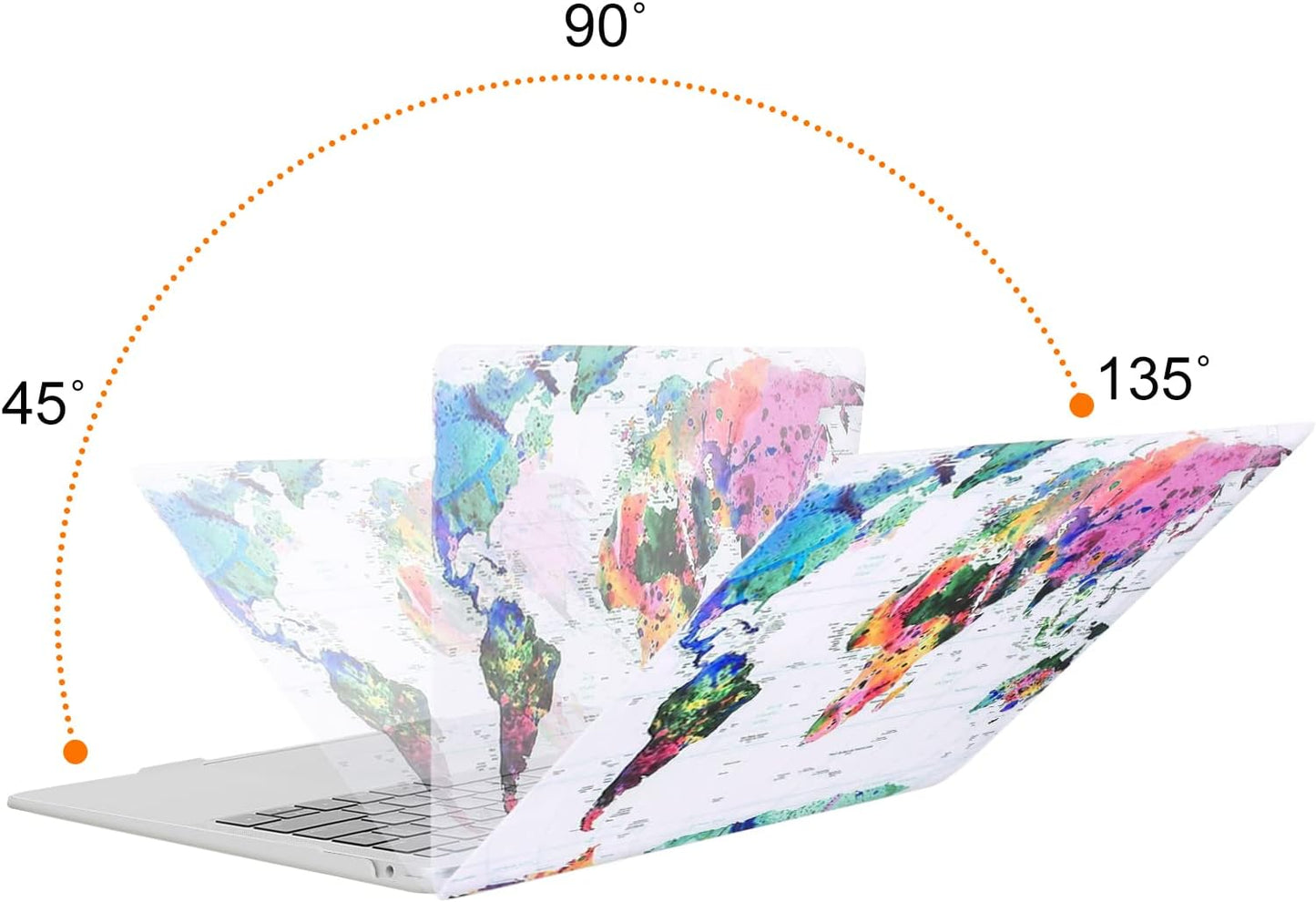 MOSISO Compatible with MacBook Air 13 inch Case 2022 2021 2020 2019 2018 Release A2337 M1 A2179 A1932 Retina Display, Plastic Pattern Hard Case&Keyboard Cover&Screen Protector, World Map White Base