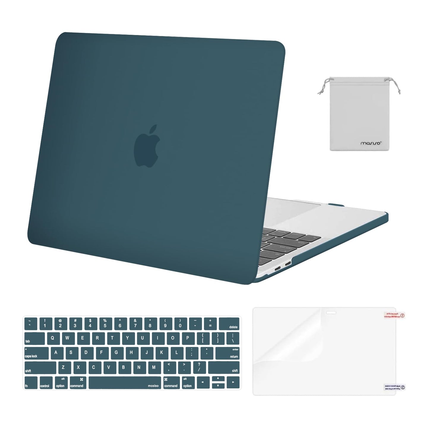 MOSISO Compatible with MacBook Pro 13 inch Case M2 2025, 2024, 2023, 2022-2016 A2338 M1 A2251 A2289 A2159 A1989 A1708 A1706, Plastic Hard Shell&Keyboard Cover&Screen Film&Storage Bag, Chalk Pink