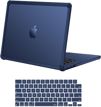 MOSISO Shock-Absorbing Hard Case Compatible with MacBook Air 15 inch M5-M2 2026-2023 A3448 A3241 A3114 A2941,Anti-Cracking Heavy Duty Hard Shell with TPU Bumper&Keyboard Cover