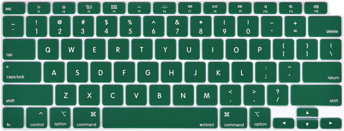 MOSISO Keyboard Cover Compatible with MacBook Air 13 inch 2022 2021 2020 Release A2337 M1 A2179 Retina Display with Touch ID Backlit Magic Keyboard, Waterproof Protective Silicone Skin, Black