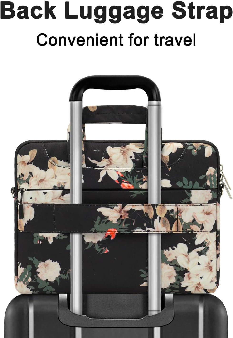 MOSISO Laptop Shoulder Bag Compatible with MacBook Air/Pro,13-13.3 inch Notebook,Compatible with MacBook Pro 14 inch 2023-2021 A2779 M2 A2442 M1,Polyester Syringa Carrying Briefcase Sleeve with Belt