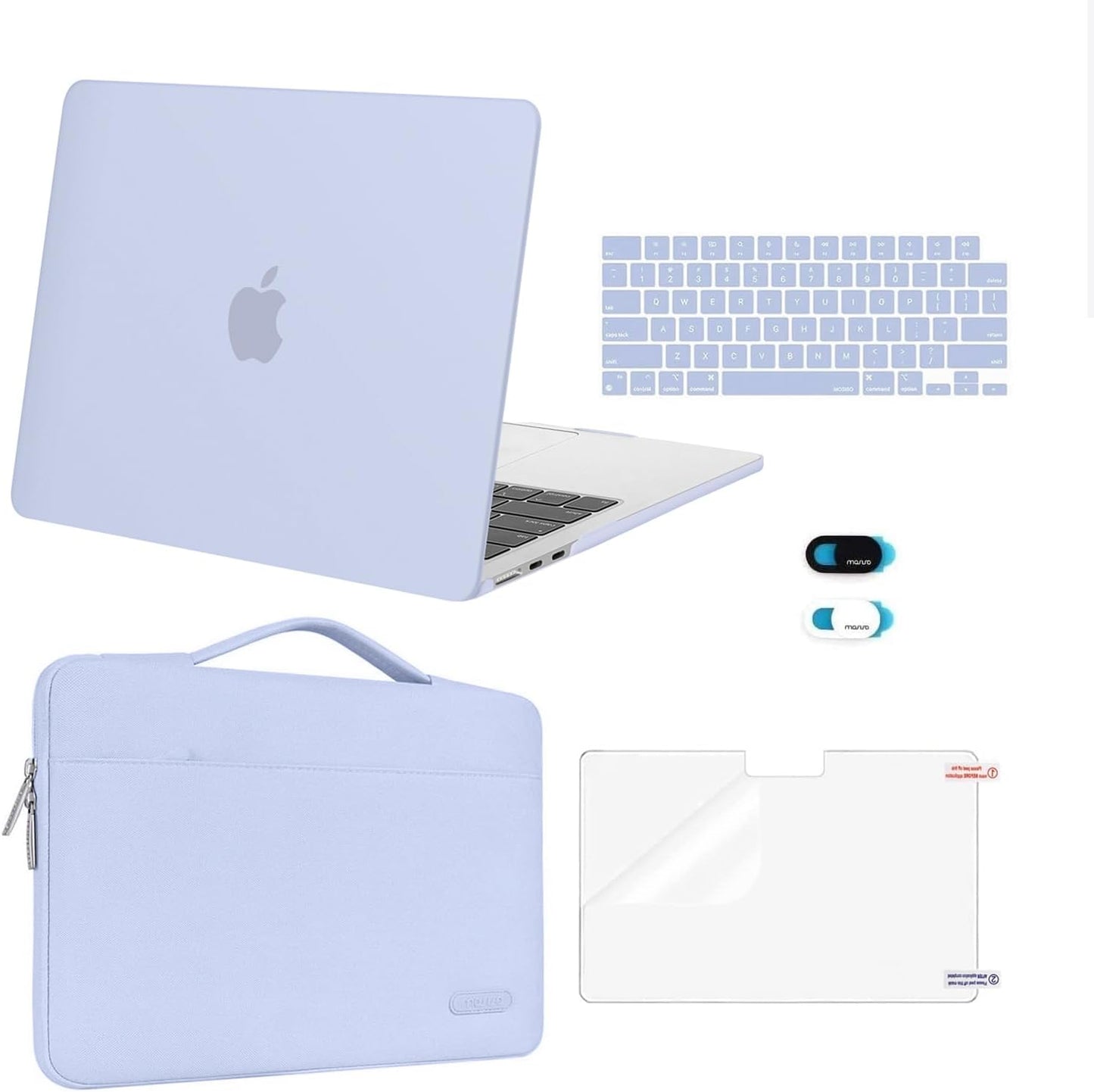 MOSISO Compatible with MacBook Air 13 inch Case M5 2026 M4 2025 M3 M2 2024-2022 A3449 A3240 A3113 A2681,Hard Shell&Sleeve Bag&Keyboard Skin&Webcam Cover&ScreenFilm for MacBook Air 13.6