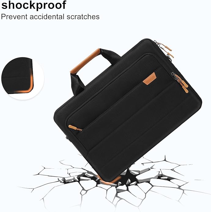 MOSISO Laptop Shoulder Messenger Bag, Computer Bag, Briefcase with Front Rectangle&Horizontal Pockets&Belt iMosiso