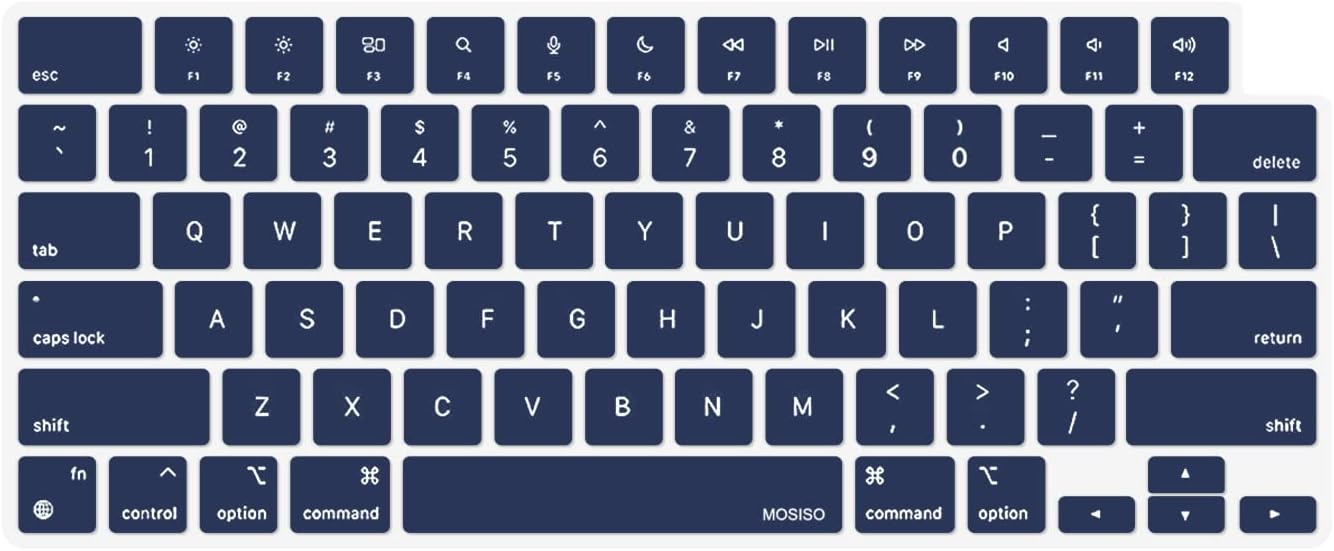 MOSISO Keyboard Cover Skin Compatible with MacBook Air 15 inch M3 A3114 M2 A2941/Air 13.6 A3113 A2681/Pro 14/16 M4 M3 M2 M1