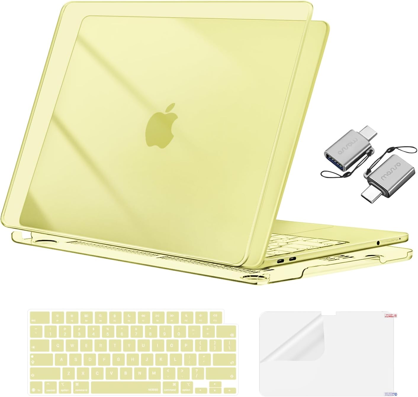 MOSISO Crack-Resistant Cover Compatible with MacBook Neo Case 13 inch 2026 Release Model A3404 with A18 Pro Chip, Protective Hard Shell&Keyboard Cover&Screen Film&Type C, Crystal Clear mysite